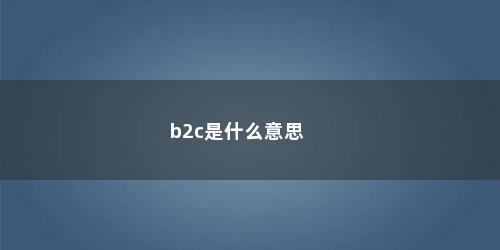 b2c是什么意思