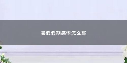 暑假假期感悟怎么写(暑假假期感悟怎么写一年级)