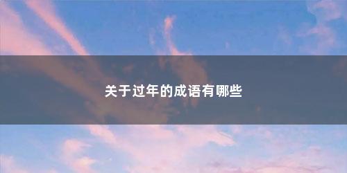 关于过年的成语有哪些