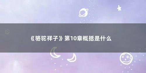 《骆驼祥子》第10章概括是什么