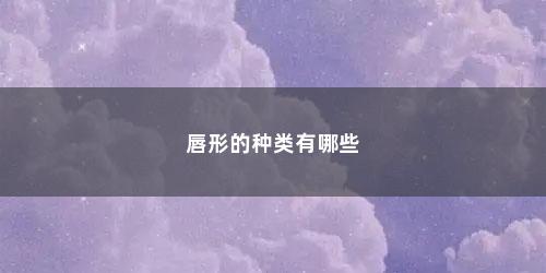 唇形的种类有哪些