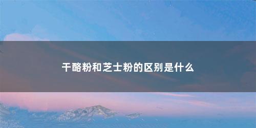 干酪粉和芝士粉的区别是什么