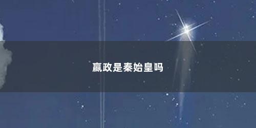 嬴政是秦始皇吗