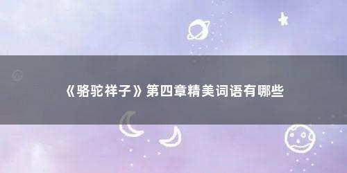 《骆驼祥子》第四章精美词语有哪些