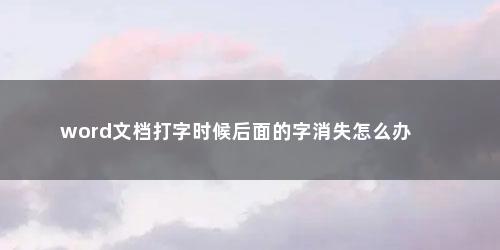 word文档打字时候后面的字消失怎么办