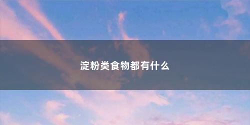 淀粉类食物都有什么