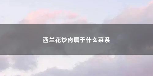 西兰花炒肉属于什么菜系