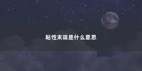 粘性末端是什么意思