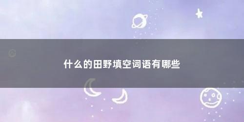 什么的田野填空词语有哪些