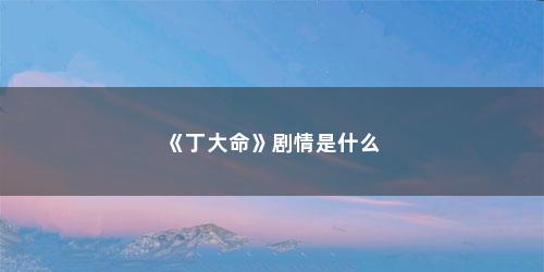 《丁大命》剧情是什么