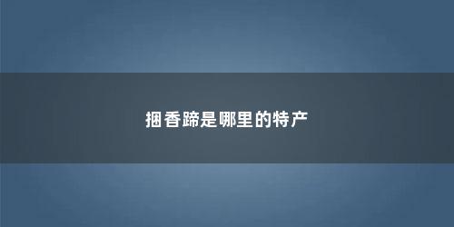 捆香蹄是哪里的特产