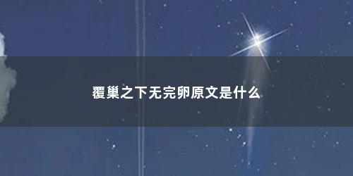 覆巢之下无完卵原文是什么 覆巢之下无完卵原文是什么(覆巢之下无完卵原文)