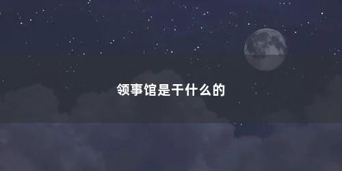 领事馆是干什么的