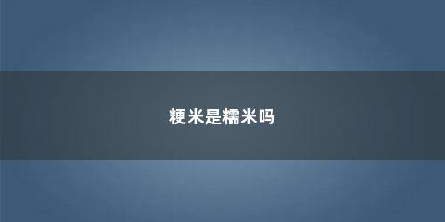 粳米是糯米吗 粳米是糯米吗(粳米是糯米吗怎么读)
