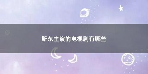 靳东主演的电视剧有哪些