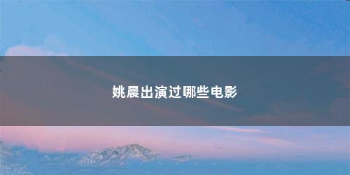 姚晨出演过哪些电影