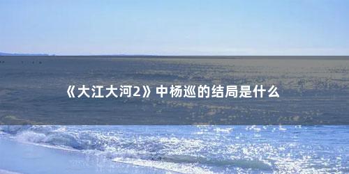 《大江大河2》中杨巡的结局是什么