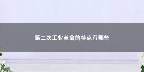 第二次工业革命的特点有哪些