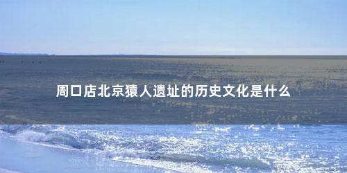 周口店北京猿人遗址的历史文化是什么