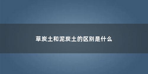 草炭土和泥炭土的区别是什么