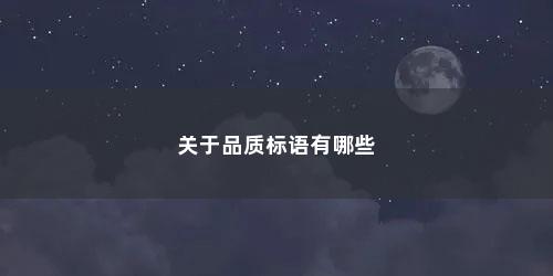 关于品质标语有哪些