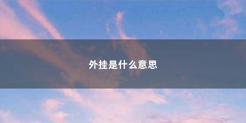 外挂是什么意思