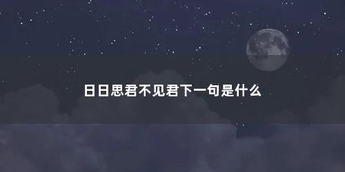 日日思君不见君下一句是什么