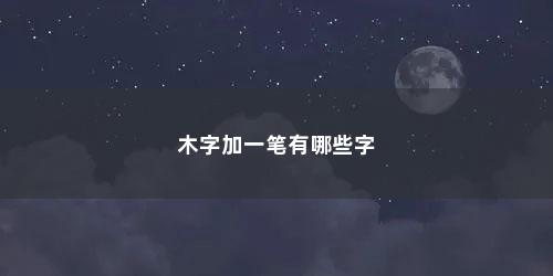 木字加一笔有哪些字