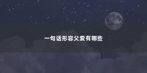一句话形容父爱有哪些