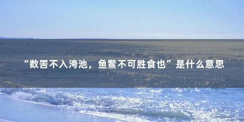 “数罟不入洿池,鱼鳖不可胜食也”是什么意思 “数罟不入洿池,鱼鳖不可胜食也”是什么意思(数罟不入洿池鱼鳖不可胜食也翻译)