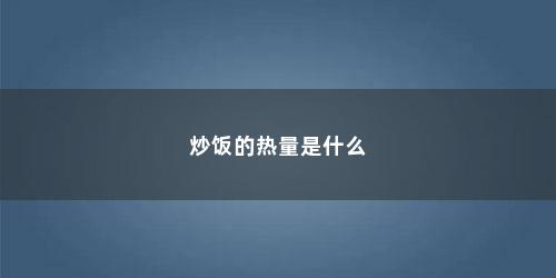 炒饭的热量是什么