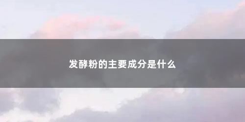 发酵粉的主要成分是什么