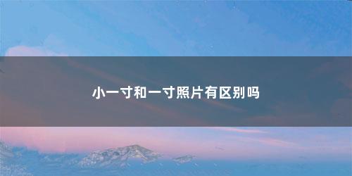小一寸和一寸照片有区别吗