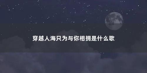 穿越人海只为与你相拥是什么歌 穿越人海只为与你相拥是什么歌(穿越人海只为与你相拥是什么歌名)