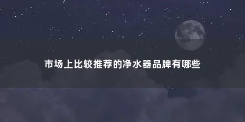 市场上比较推荐的净水器品牌有哪些 市场上比较推荐的净水器品牌有哪些(现在市场上哪个品牌的净水器最好)