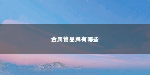 金属管品牌有哪些