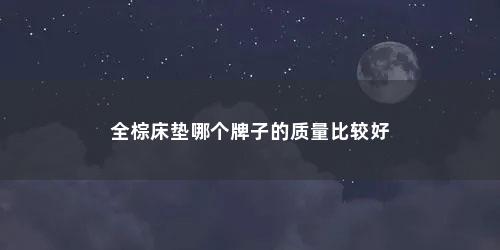 全棕床垫哪个牌子的质量比较好