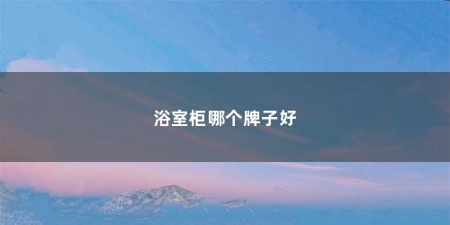 浴室柜哪个牌子好 浴室柜哪个牌子好(浴室柜哪个牌子好看)