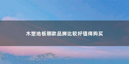 木塑地板哪款品牌比较好值得购买