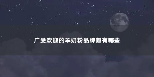 广受欢迎的羊奶粉品牌都有哪些