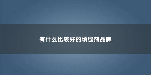 有什么比较好的填缝剂品牌