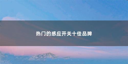 热门的感应开关十佳品牌