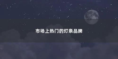 市场上热门的灯条品牌