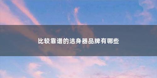 比较靠谱的洁身器品牌有哪些